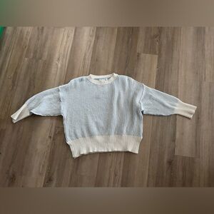 Altar'd State Blue and Cream Ribbed Sweater